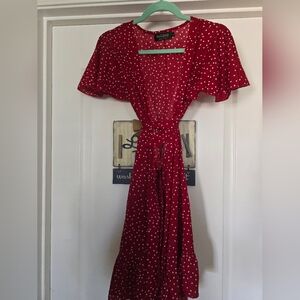 COPY - Red and white wrap dress